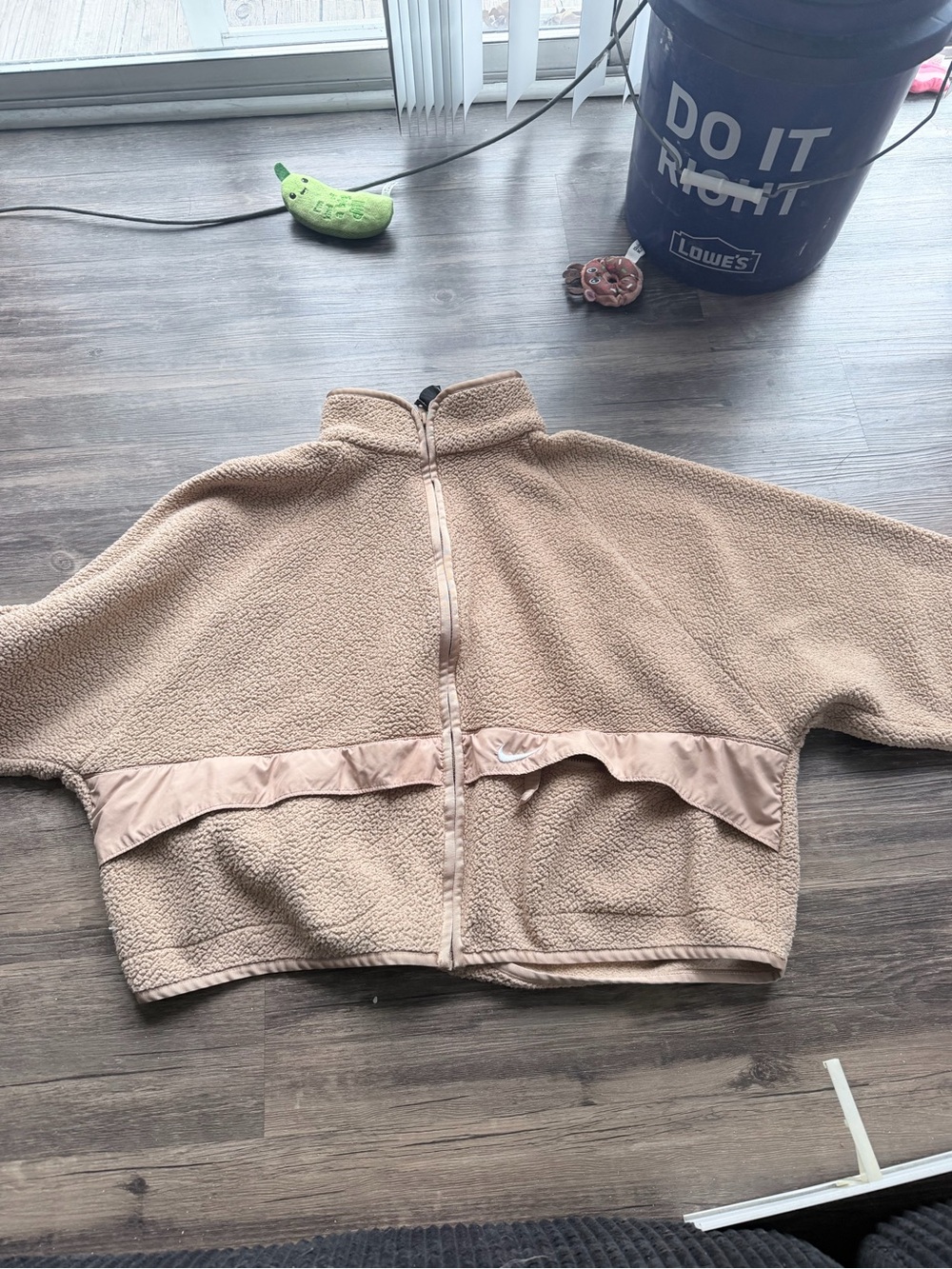 Nike Beige/Tan Fleece Zip-Up Jacket